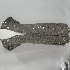 Cecico Gray Crochet Open-Front Cardigan Sold As Is No Returnsq